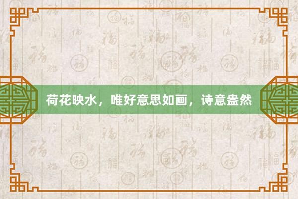 荷花映水，唯好意思如画，诗意盎然